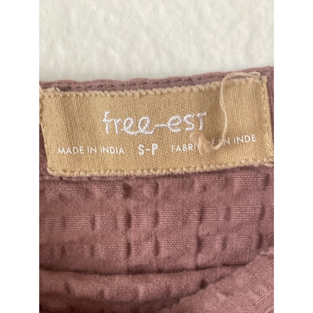 FREE PEOPLE Free-est Drew Pucker Check Skirt Mauve Small Boho Summer - Picture 4 of 7